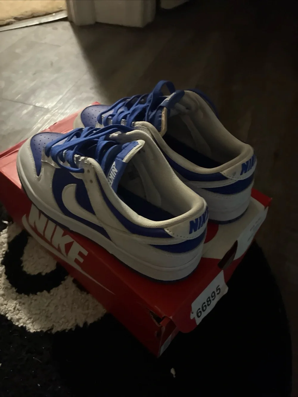Nike Kids Low-Top Sneakers in White and Royal Blue